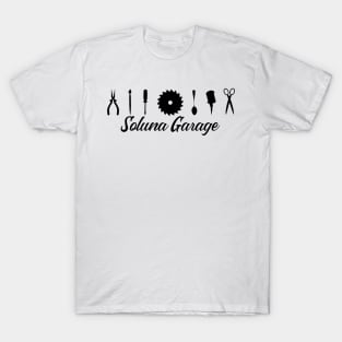 Soluna Garage (black art, banner style logo) T-Shirt